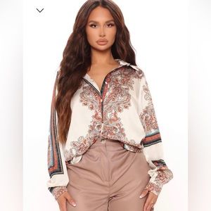 Fashion Nova Satin Shirt button down shirt